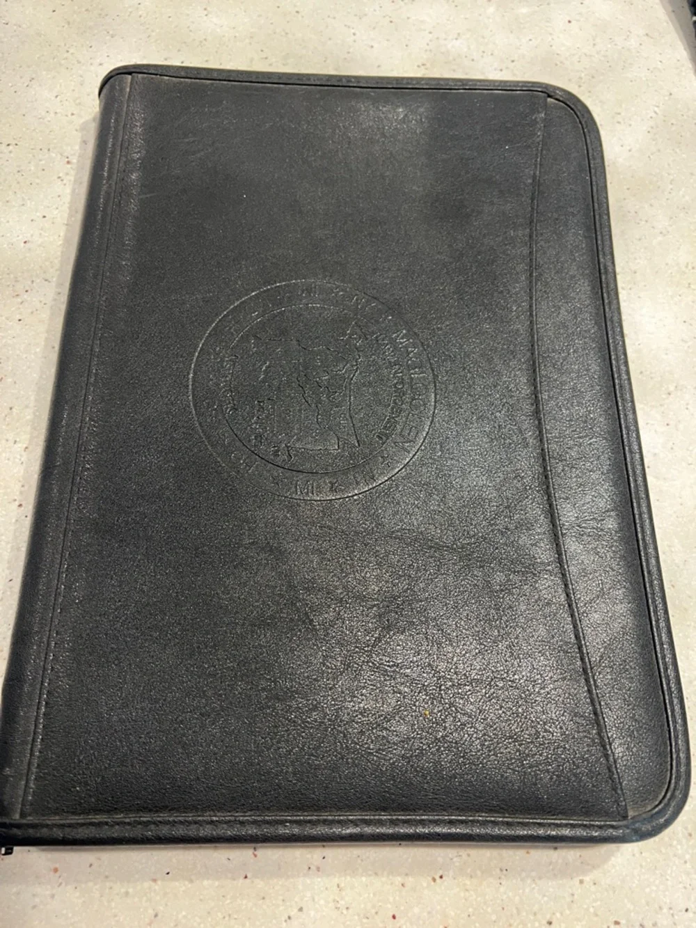 Black Zip Portfolio Binder - Professional Document Organizer